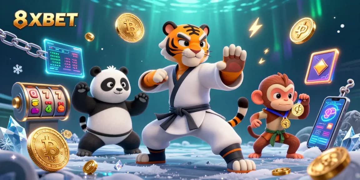 8XBET offers thrilling slots action, featuring vibrant characters and dynamic gameplay elements.