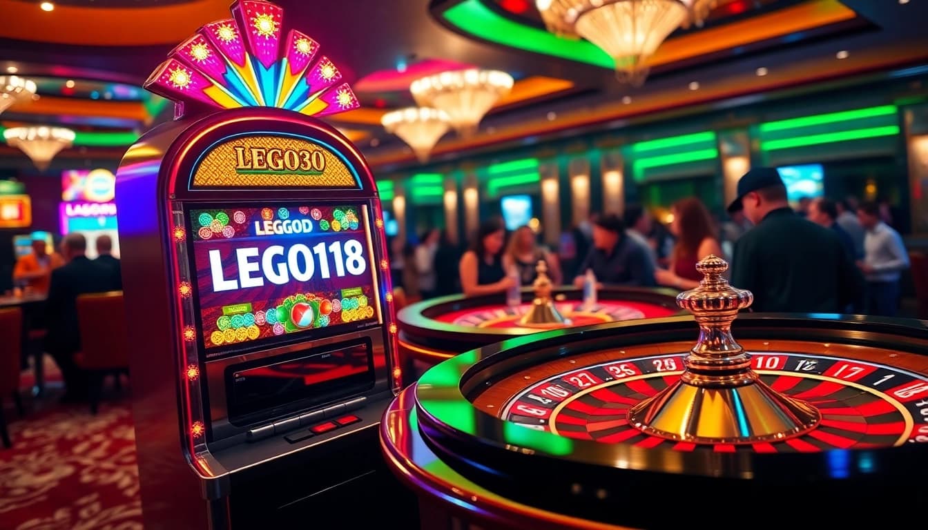 Spin the LEGO138 slot machine for a chance to win big in this vibrant casino scene.
