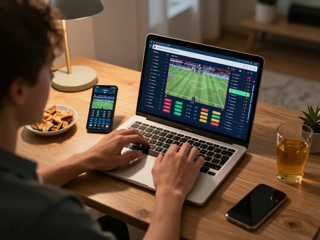 Engaging online sports betting experience featuring snk88 on a laptop, emphasizing strategic gameplay.