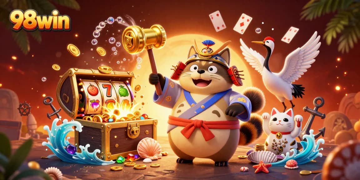 Experience thrilling gameplay at 98win with vibrant slots and festive characters creating excitement.