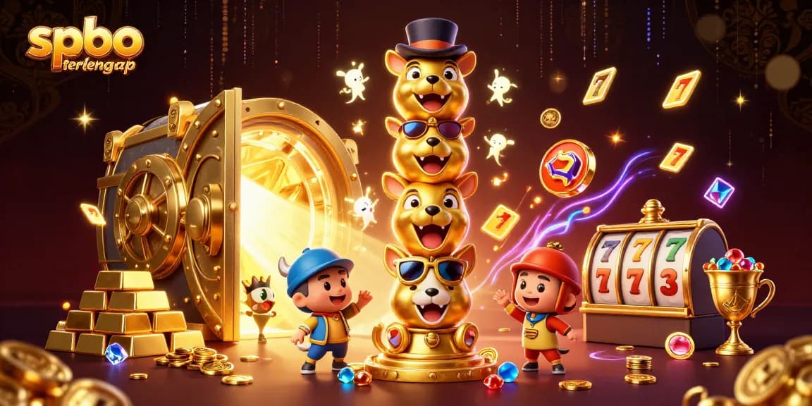 Players enjoy thrilling wins with spbo terlengkap in a vibrant 3D casino scene.