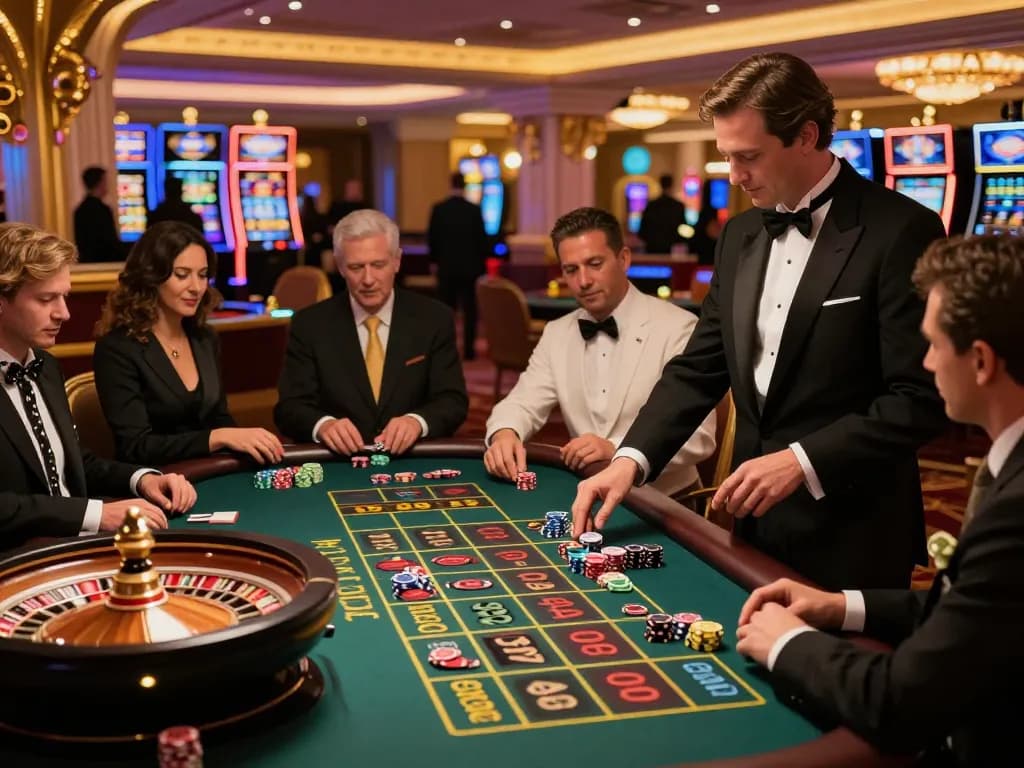 Players strategizing at the cm88 roulette table, showcasing excitement and luxury betting.