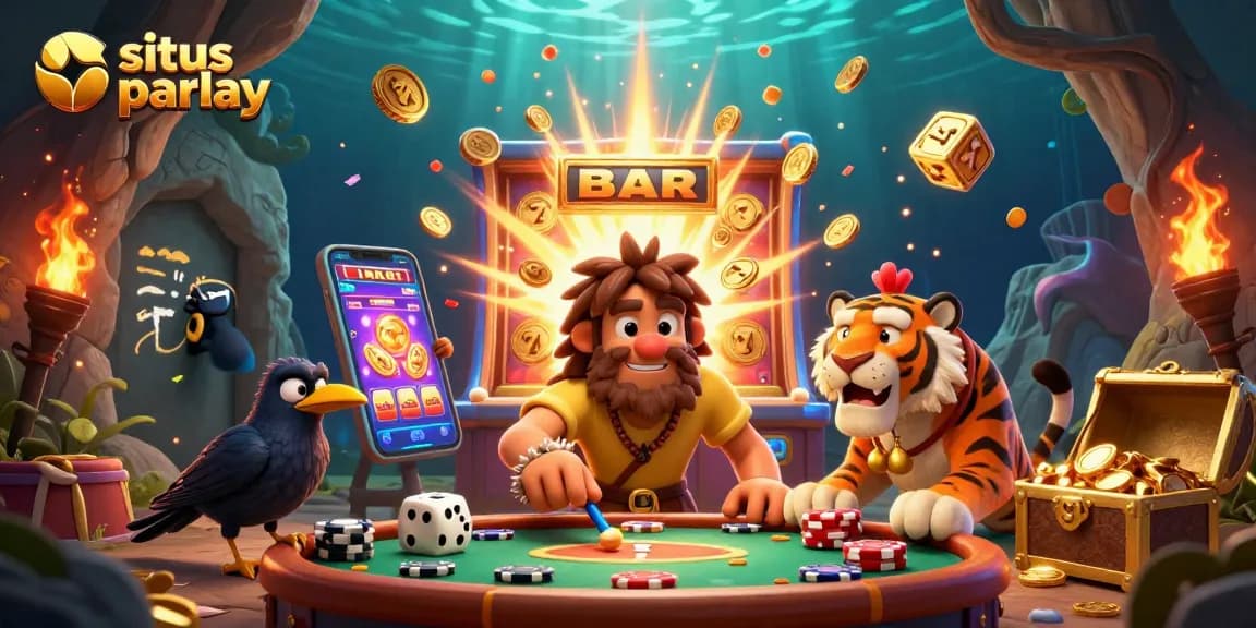 Experience classic situs parlay with a 3D cartoon casino featuring vibrant characters and dynamic game elements.