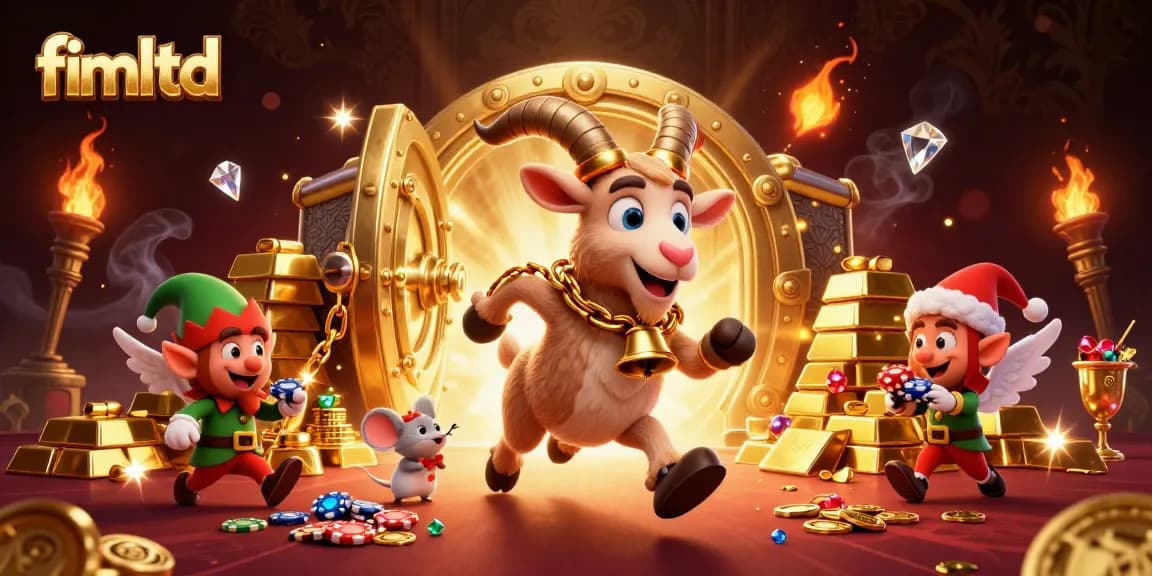 Play exciting casino games at fimltd with festive characters in a vibrant holiday atmosphere.