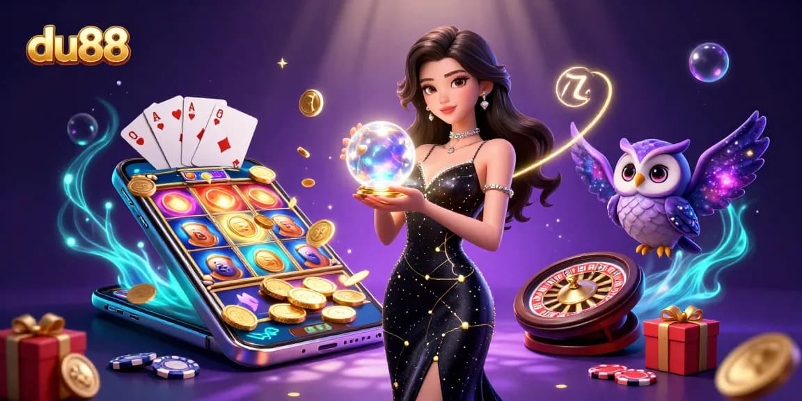 Spin to win at du88 with thrilling games and enchanting visuals in this magical casino scene