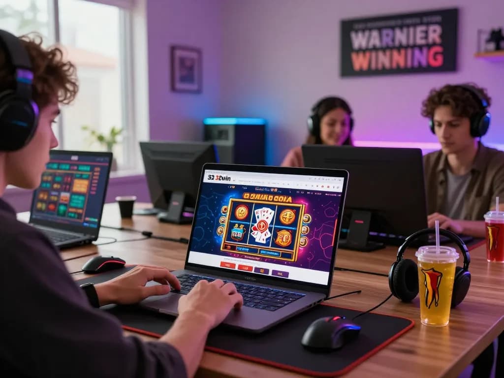 Dynamic online gaming experience at 32win.com featuring players engaged in digital casino games.