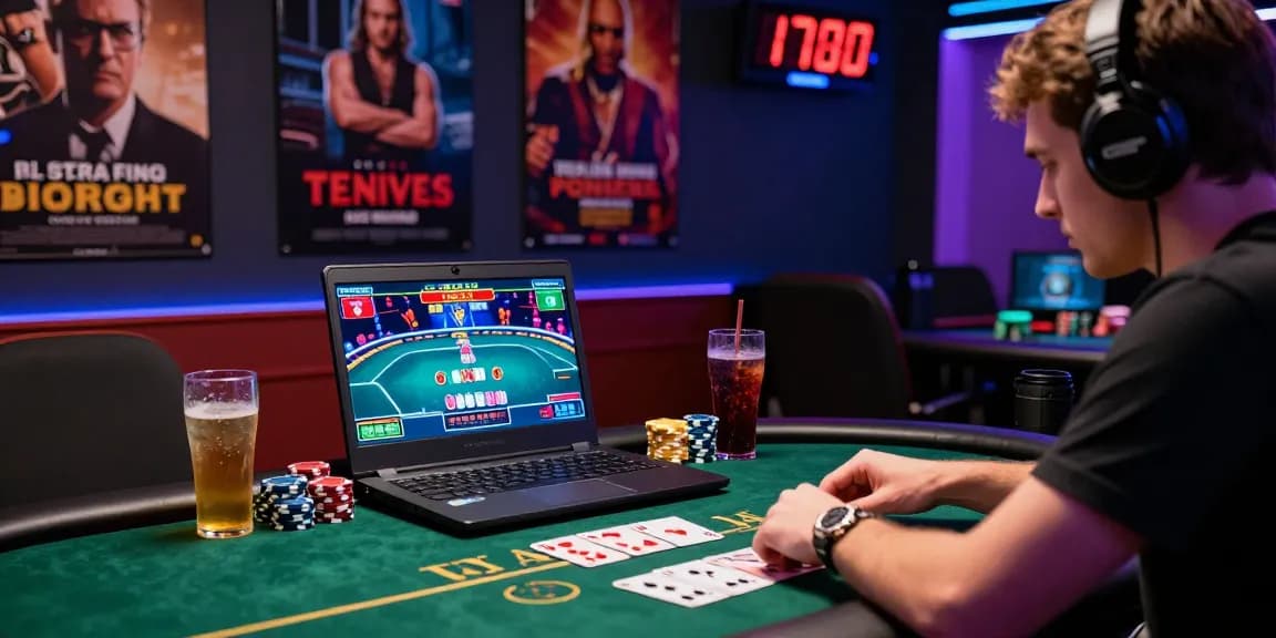 Player immersed in online poker action showcasing coloksgp link alternatif in vibrant gaming atmosphere