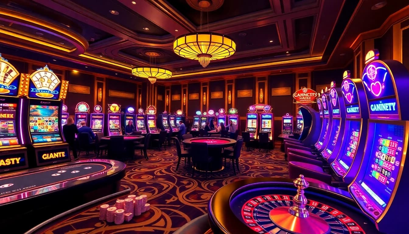Experience the excitement of online gambling at https://king88b.us.com/ with luxury casino tables and vibrant slot machines.