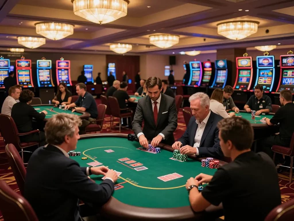 Players engaging in high-stakes poker at iWin casino, capturing the essence of elite gambling