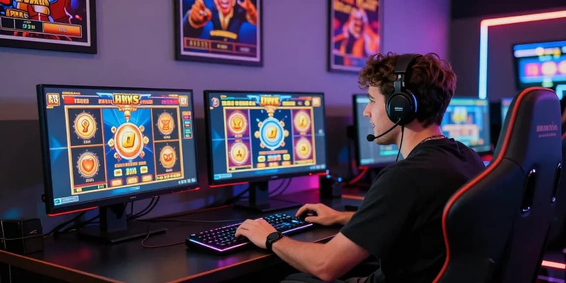 Player enjoying bonus buy slots in a vibrant online casino environment, showcasing engaging graphics and excitement.