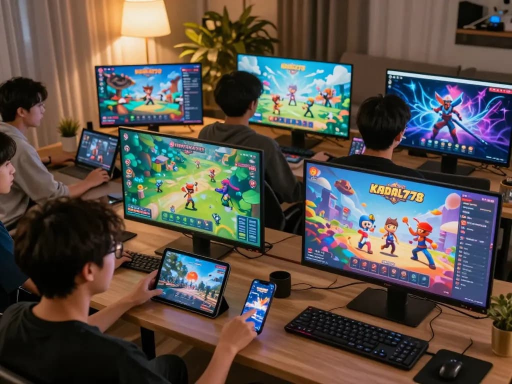 KADAL778 players actively enjoying interactive idle games in a cozy home setting