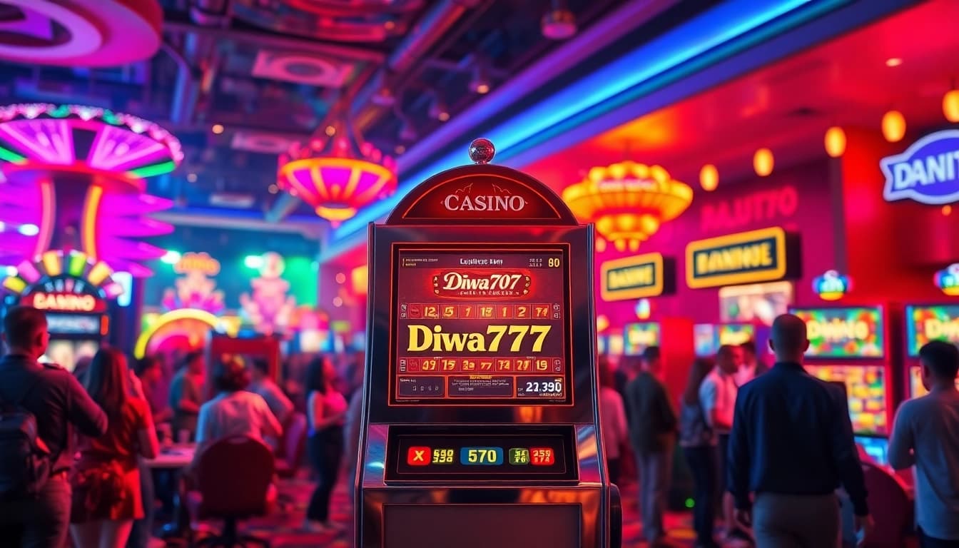 Engage with the spirited casino environment featuring Diwa777 slot machine.
