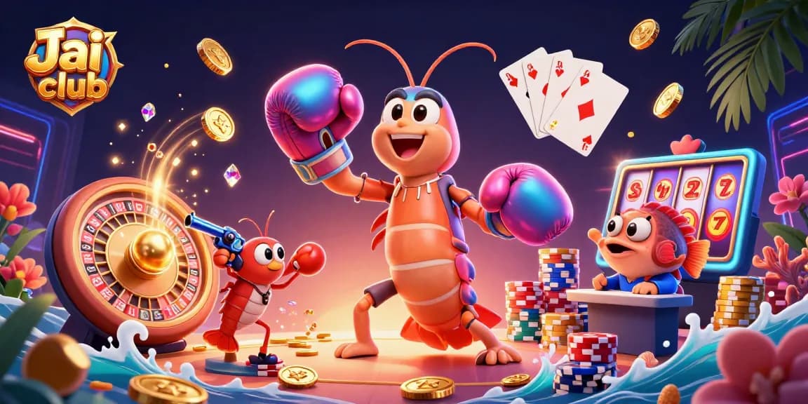 Experience thrilling gameplay at Jai club with vibrant casino graphics, exciting slot games, and dynamic rewards.