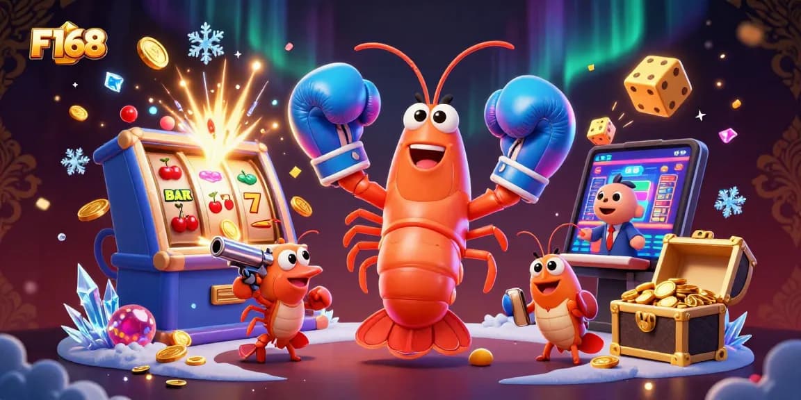 Experience the thrilling jackpots at F168, with vibrant 3D casino elements and engaging characters.