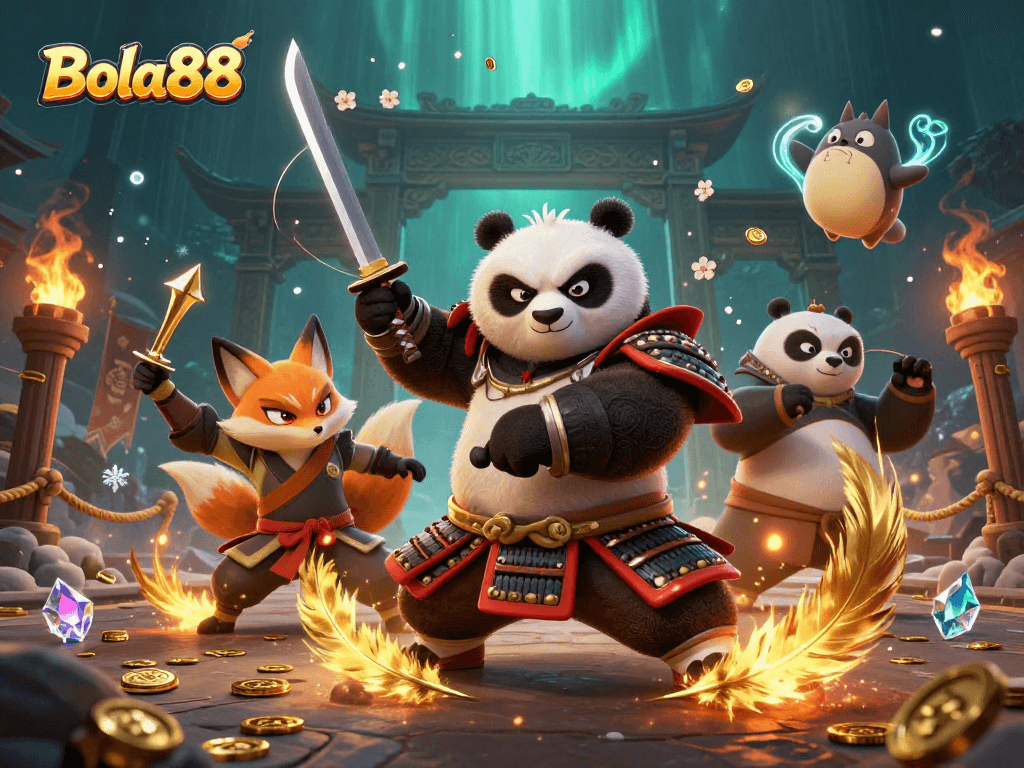 Menghasilkan keterampilan bertaruh di Bola88 dengan panda samurai dan rubah ninja dalam arena kasino