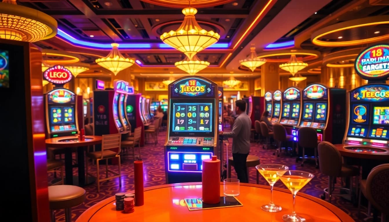 Play exciting LEGO138 slot machines in a vibrant casino atmosphere, promising thrilling wins.