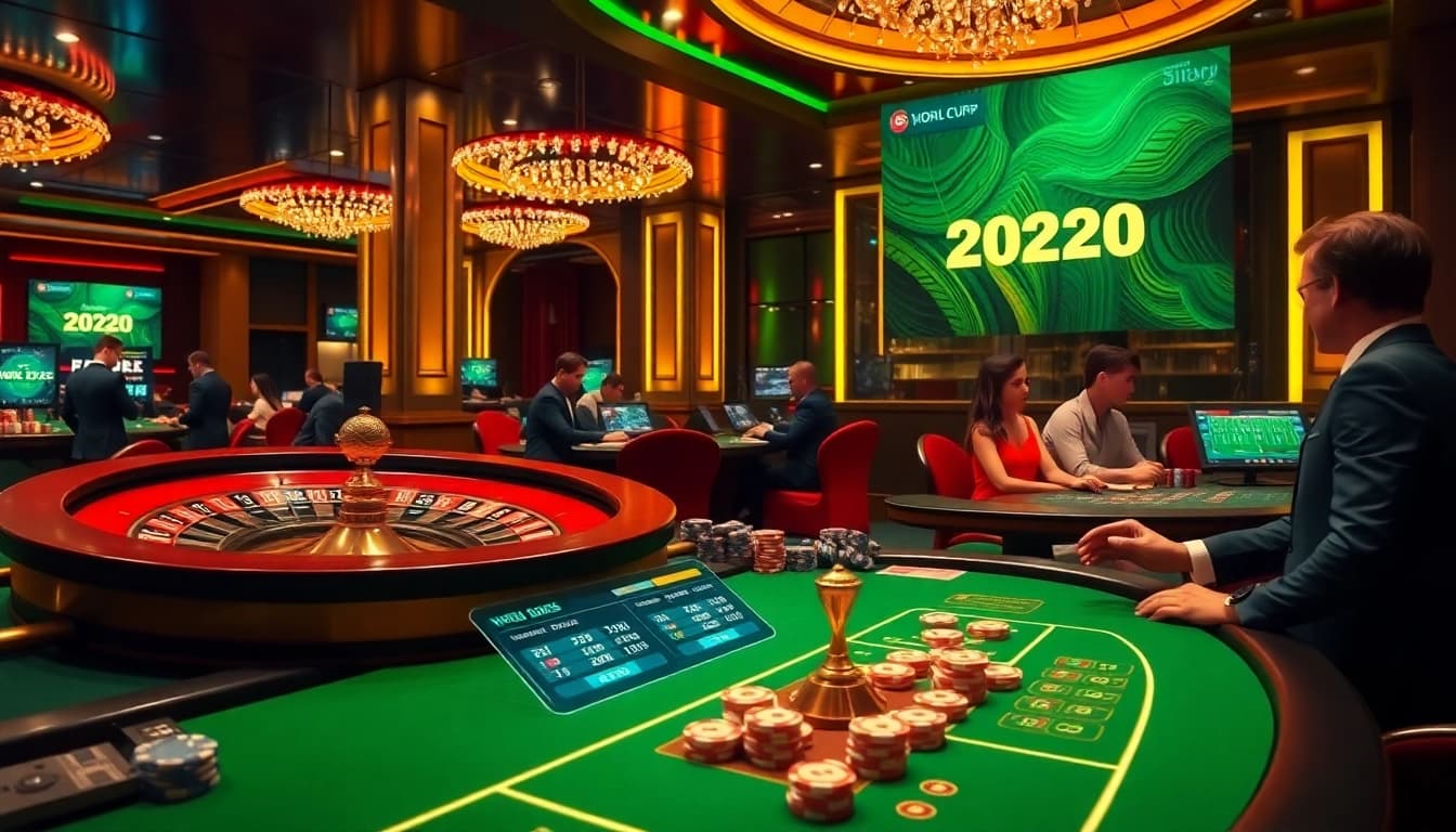 Experience the thrill of Judi Piala Dunia with dynamic football-themed gambling visuals.