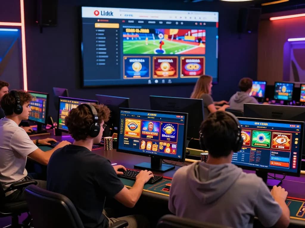 Engaged players enjoying CWIN's diverse online gaming options in a vibrant casino environment.