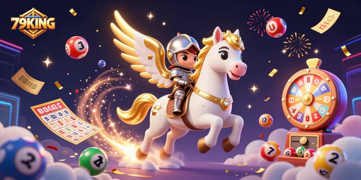 Experience the excitement of 79KING with vibrant lottery elements and a magical atmosphere.