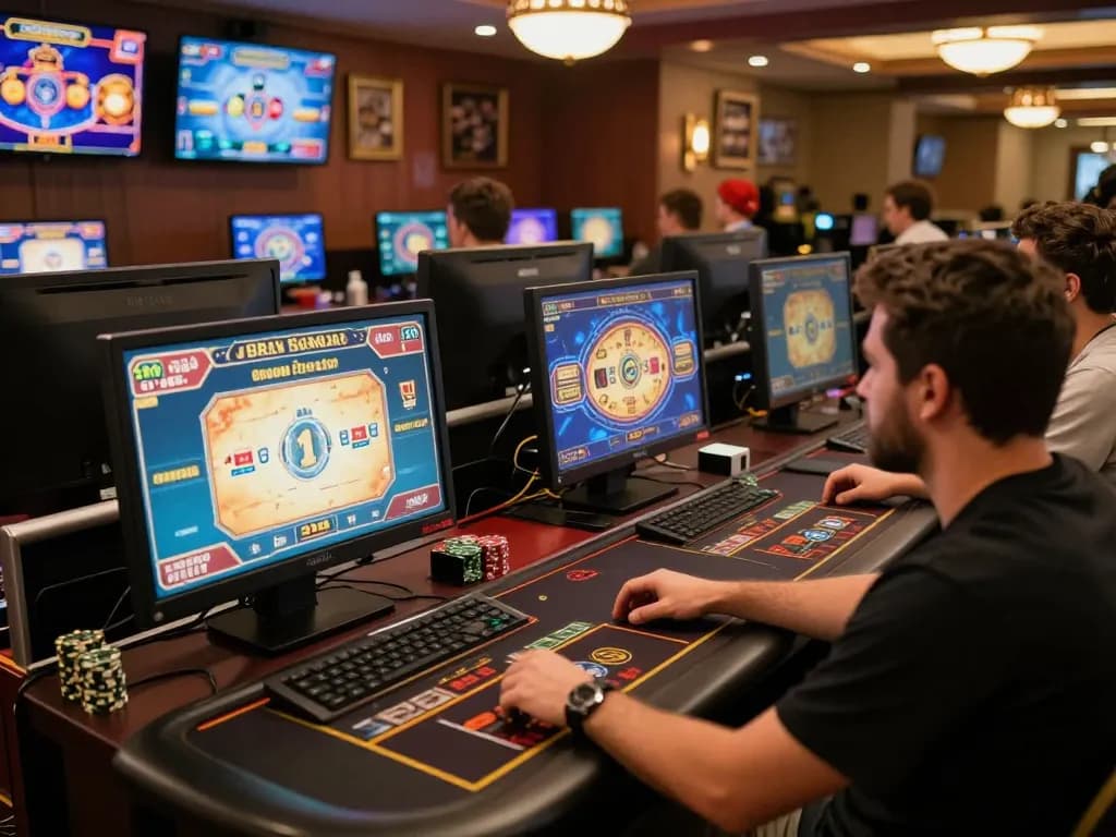 Enjoying a strategic session while engaging with Fokus777 login on multiple devices, showcasing online gambling excitement.
