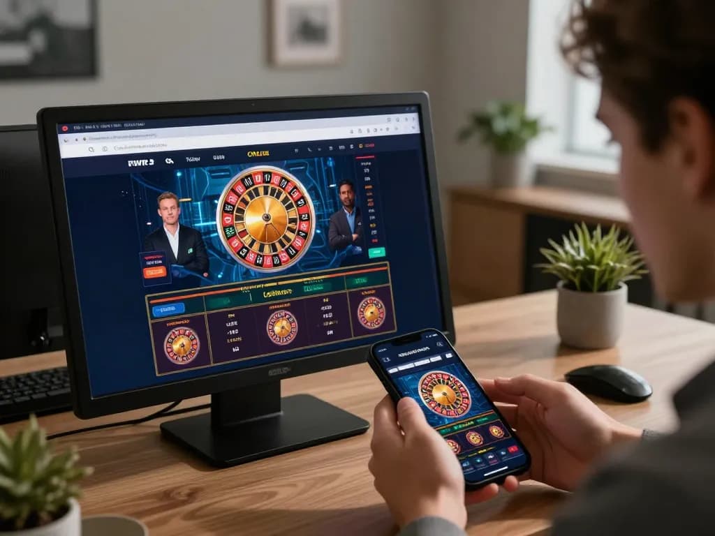 Experience TR88 mobile gaming excitement with a user engaging in live roulette on a smartphone in a cozy setup.