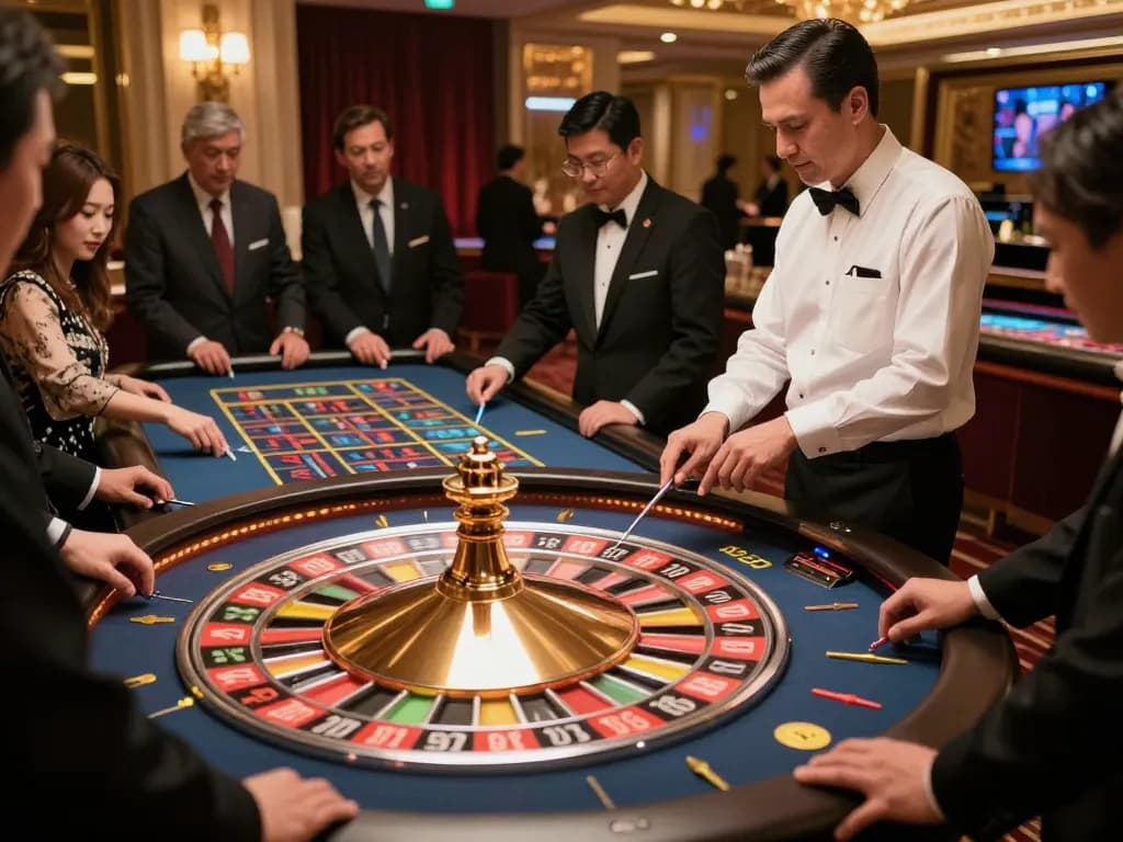 Players engaged in live Iwin casino roulette, showcasing strategic bets and vibrant atmosphere.