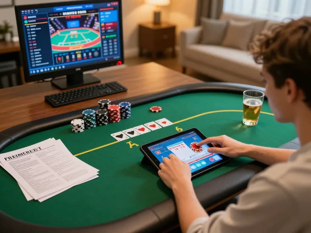 Engage in strategic poker gameplay at king33 online casino with notes and a warm atmosphere.