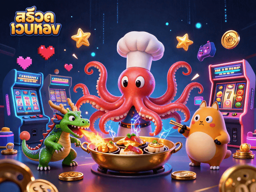 Experience สล็อตเว็บตรง with vibrant arcade elements and dynamic character interactions.