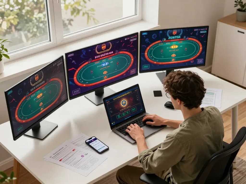 Engage in online poker action with Sun Win, showcasing dynamic gameplay and strategic setup.