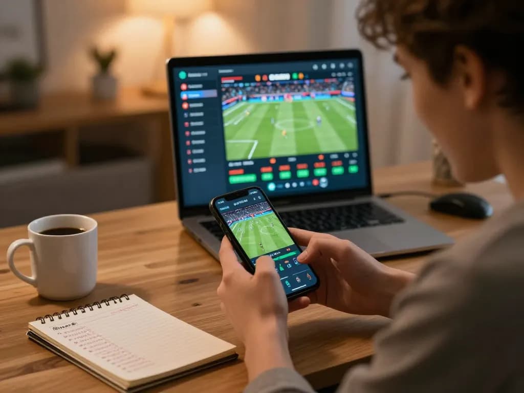 Person using a smartphone for live betting on gg88 com during an exciting sports match.