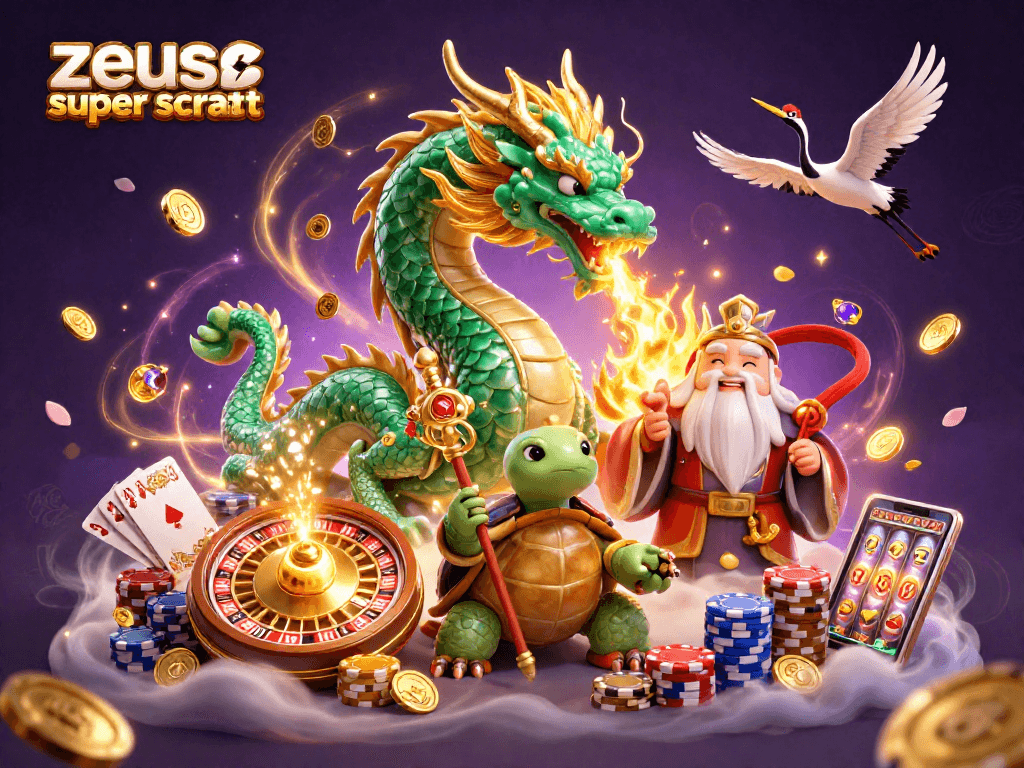 Play to win with zeus super scatter as the jade dragon and lucky cranes bring good fortune.