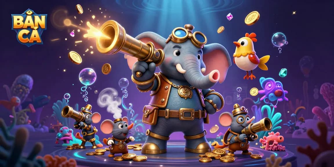 Shoot fish and collect rewards in BẮN CÁ with engaging underwater elements and dynamic characters.