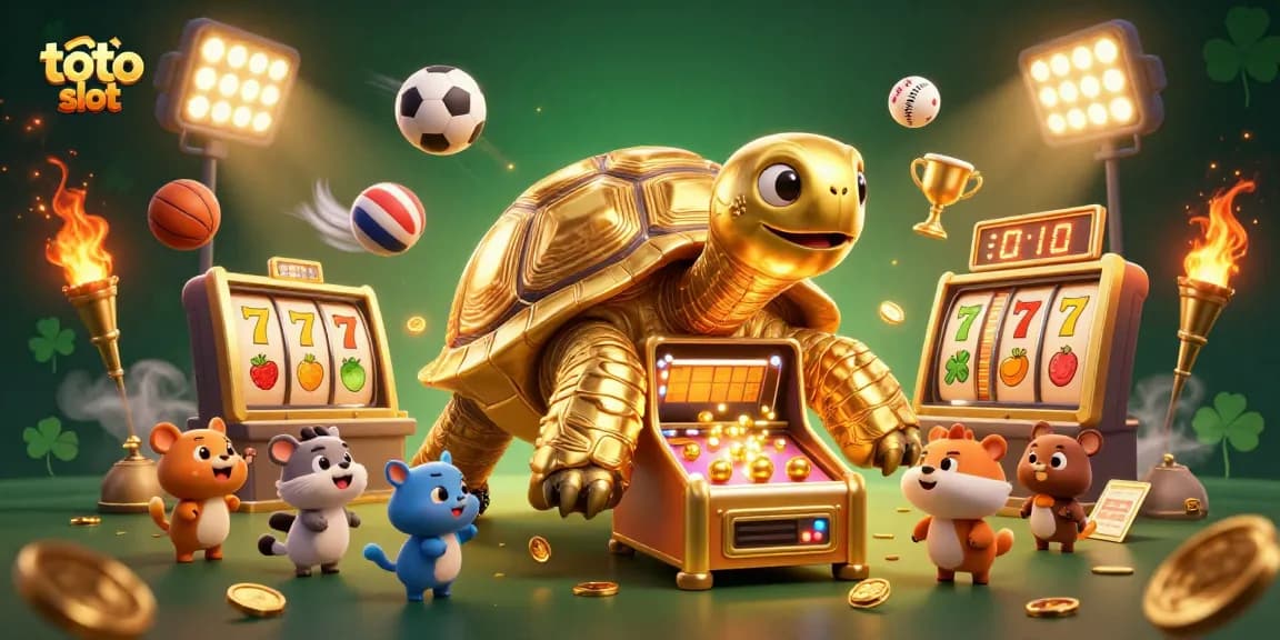 Play exciting toto slot games with thrilling wins surrounded by vibrant casino elements.