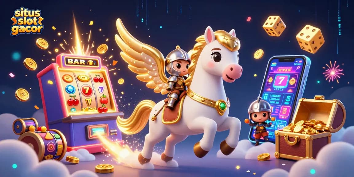 Splash into action at situs slot gacor with a dynamic 3D scene showcasing thrilling slot elements and magical characters.