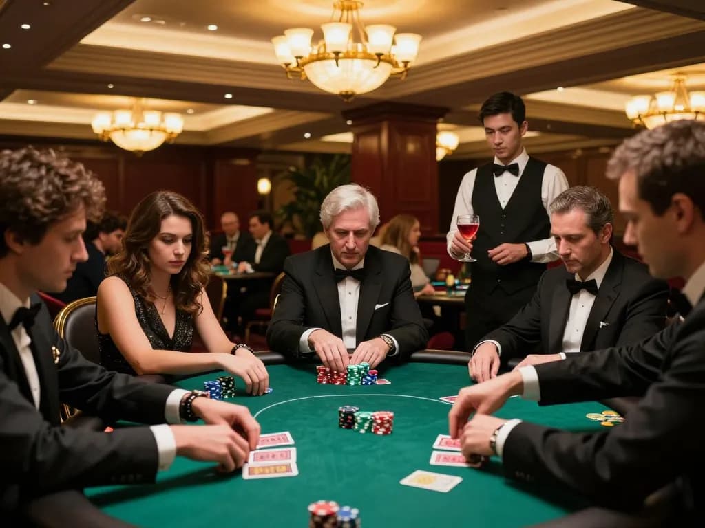 Experience high-stakes poker gameplay at ku88 casino with strategic betting moments and elegant decor.