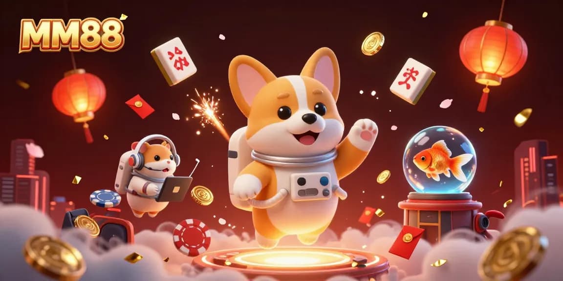 Experience exhilarating fun at MM88 with a vibrant casino scene full of playful elements and thrilling games.