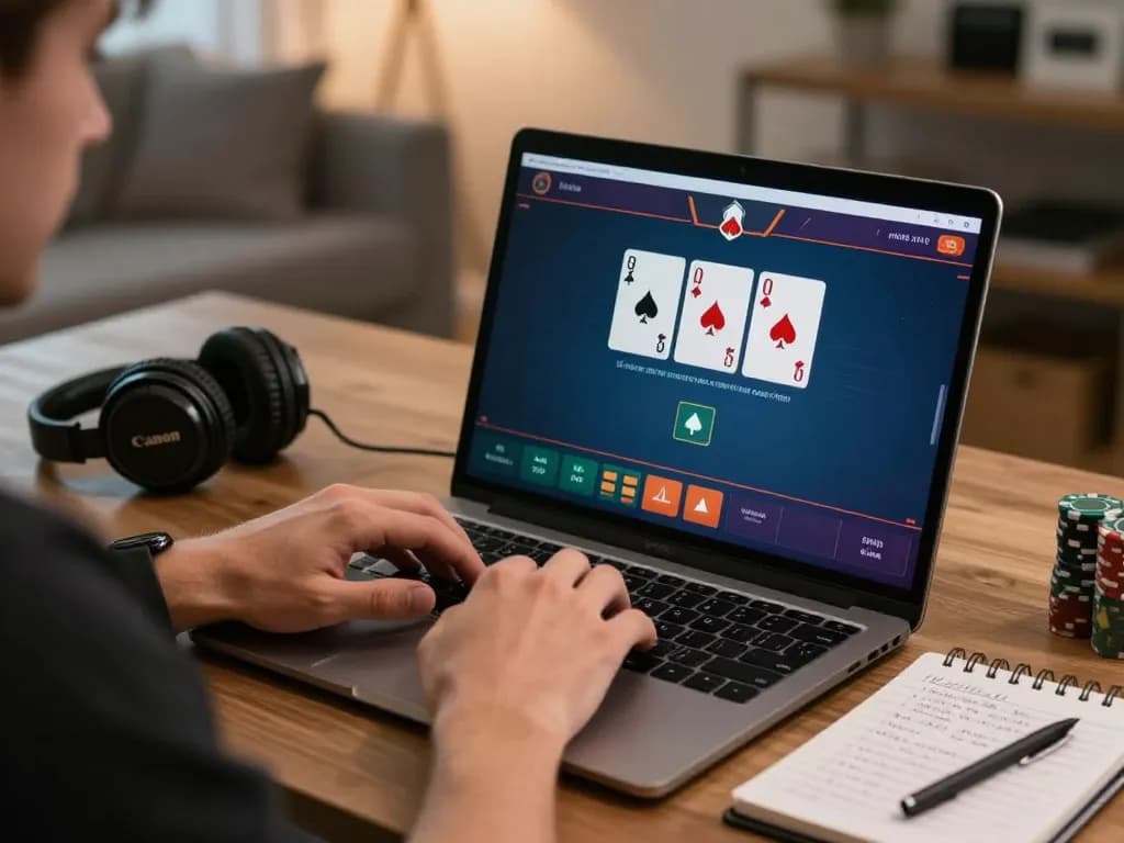 Player strategizing in an online poker game at taixiusunwin.art, showcasing focused gaming environment.