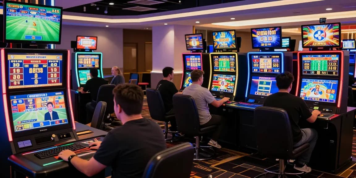Engaged players exploring OPEN88's dynamic online gambling platform filled with vibrant screens and gaming options.