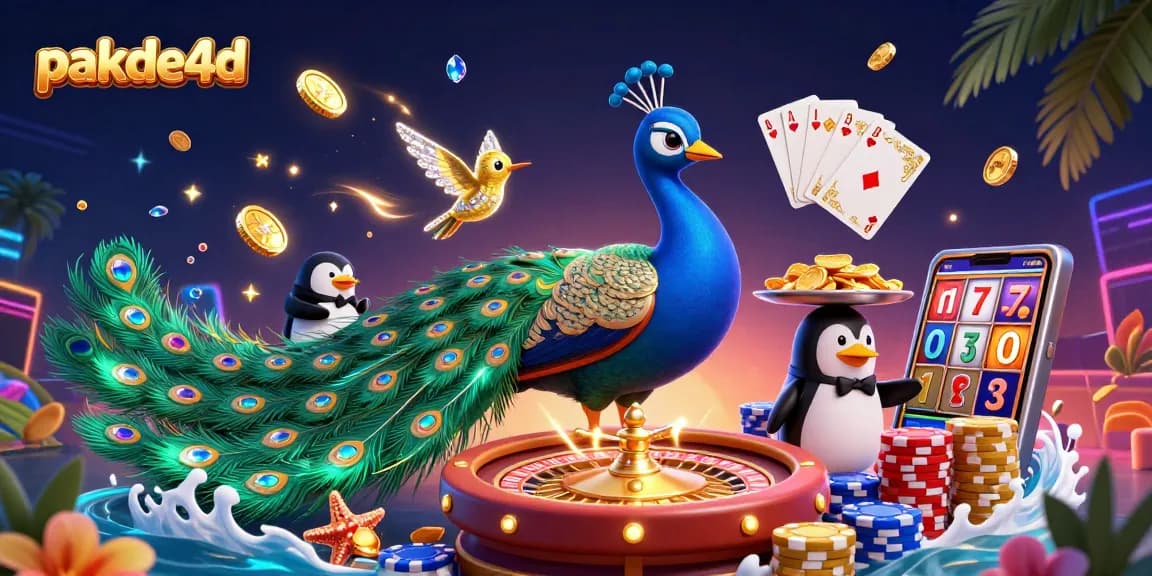 Experience thrilling gameplay at pakde4d with a vibrant 3D illustration of a casino scene, showcasing winning elements and excitement.