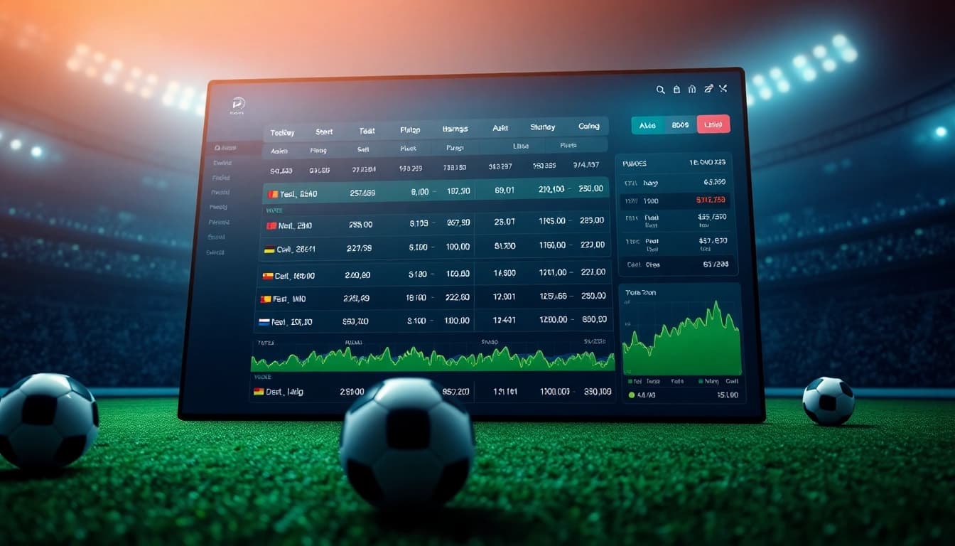 Interactive sports betting interface showcasing keo nha cai odds and statistics, enhancing user engagement.