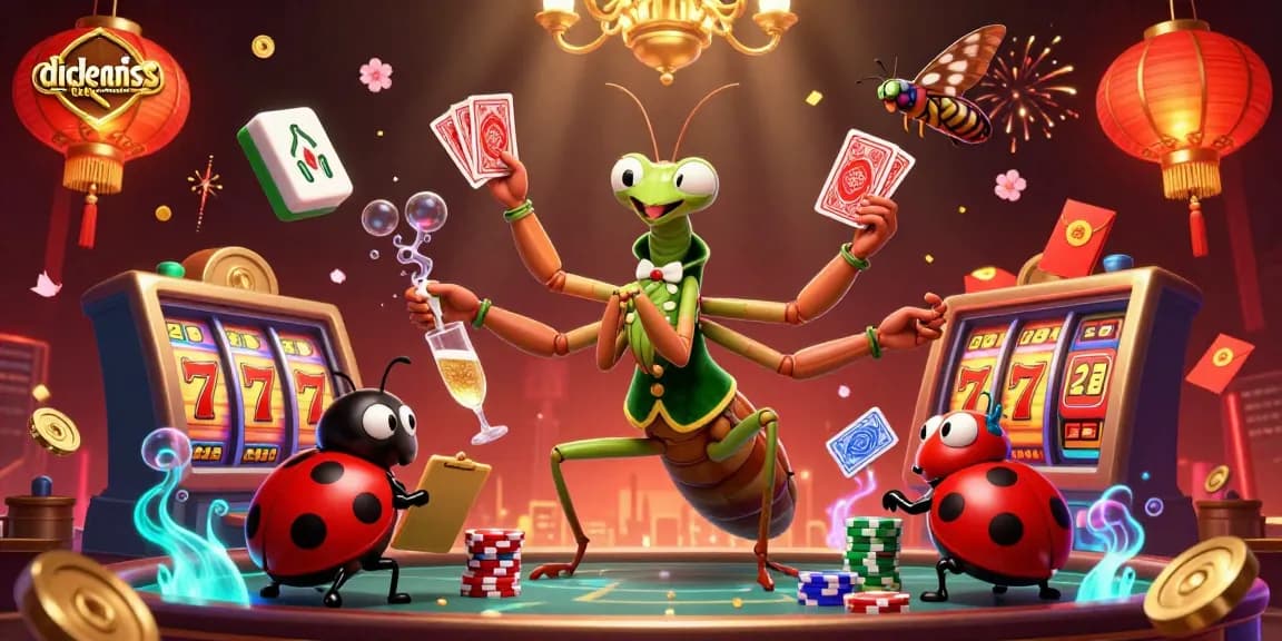 Engage in thrilling gaming with dickenslocksmith at a dynamic casino scene featuring exciting slot reels.