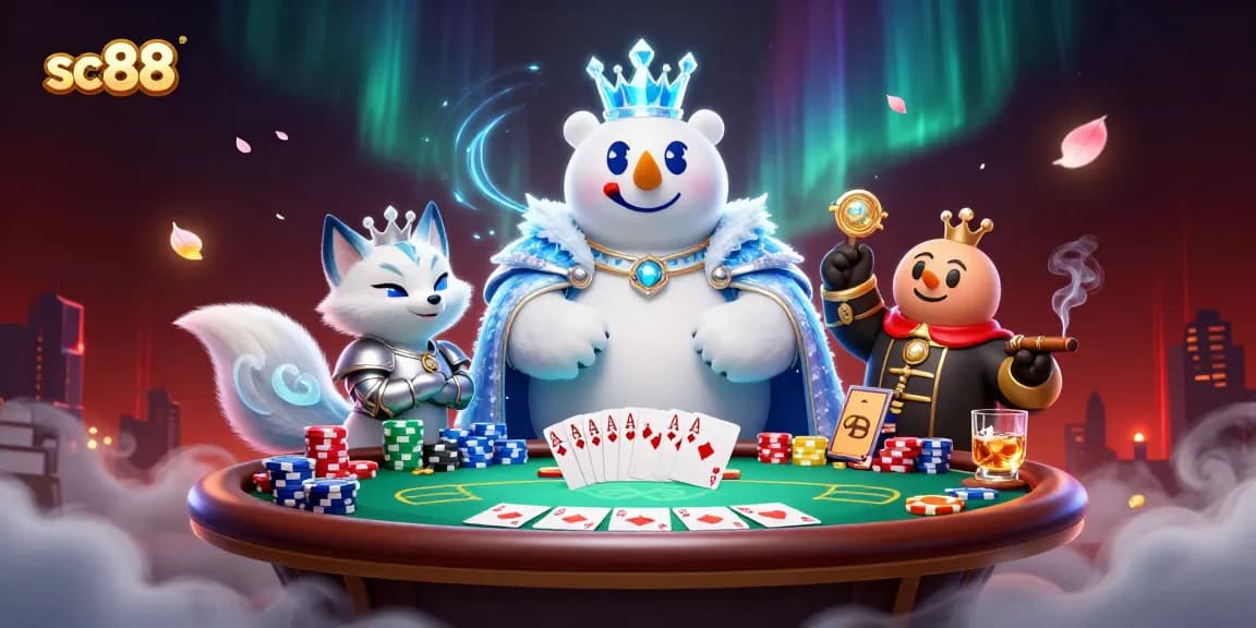 Experience the excitement of sc88 with a vibrant casino scene featuring thrilling poker elements.