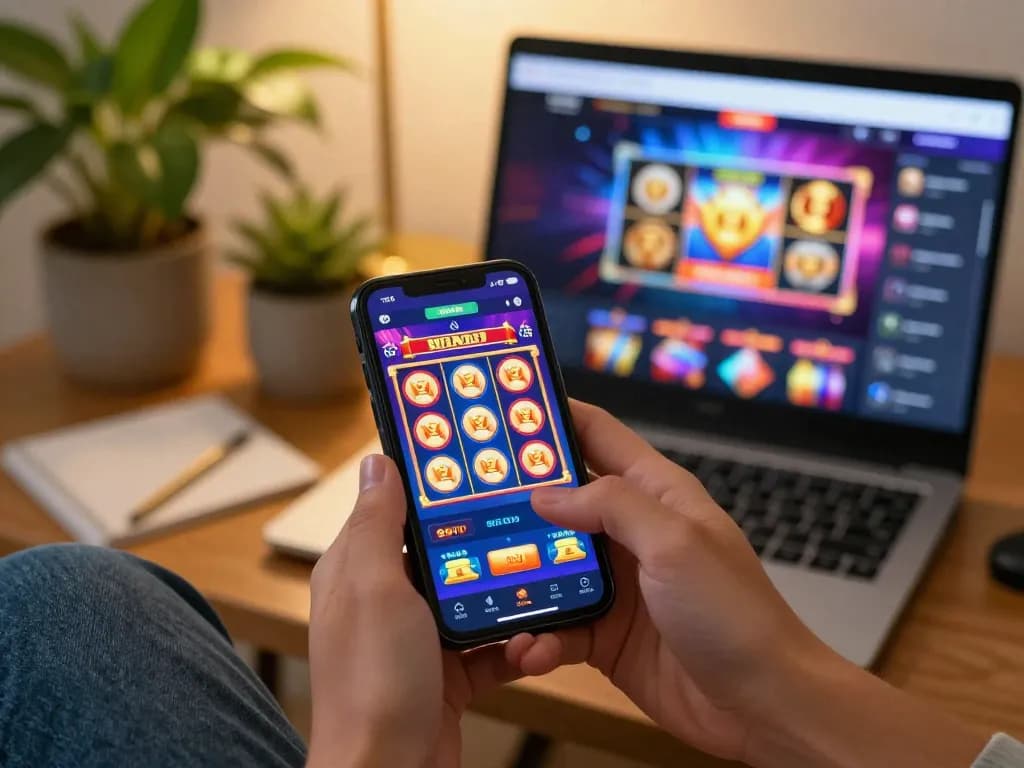 Momen bermain yang menarik dengan aplikasi freshfooduk menunjukkan putaran slot yang mendebarkan di smartphone