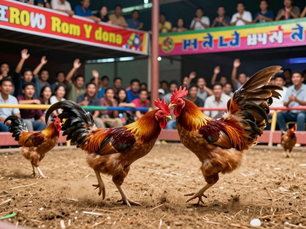 Xem sự hồi hộp của các trận đấu đá gà thomo HD diễn ra trong một đấu trường sôi động khi các đối thủ đối đầu.