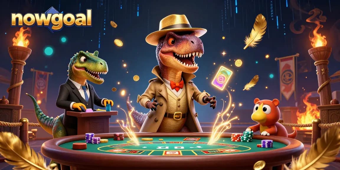 Watch nowgoal's dynamic gambling scene with a velociraptor card counter and stegosaurus pit boss in action.