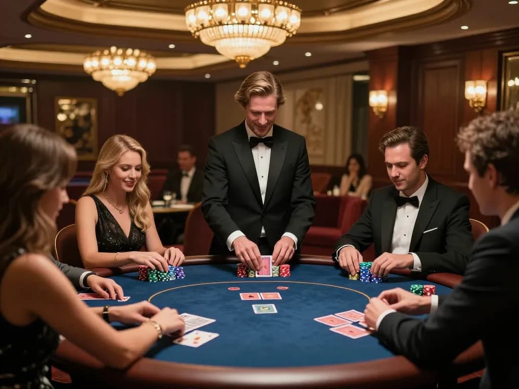 Experience Win678 in an upscale poker room with players engaged in a game
