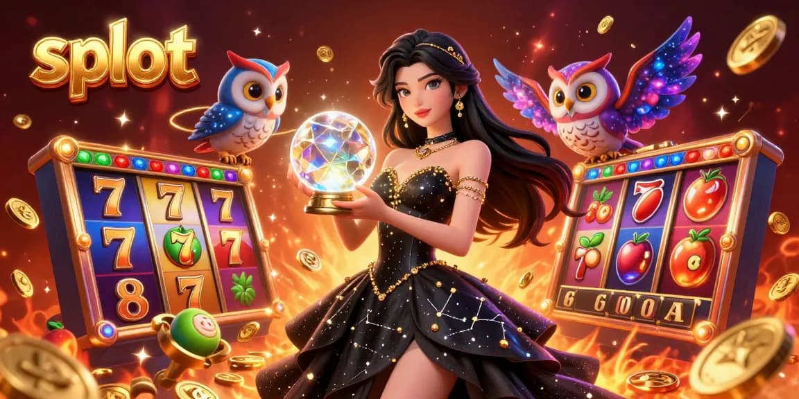 Engage with the slot experience, showcasing vibrant reels, lucky symbols, and dynamic character illustration.