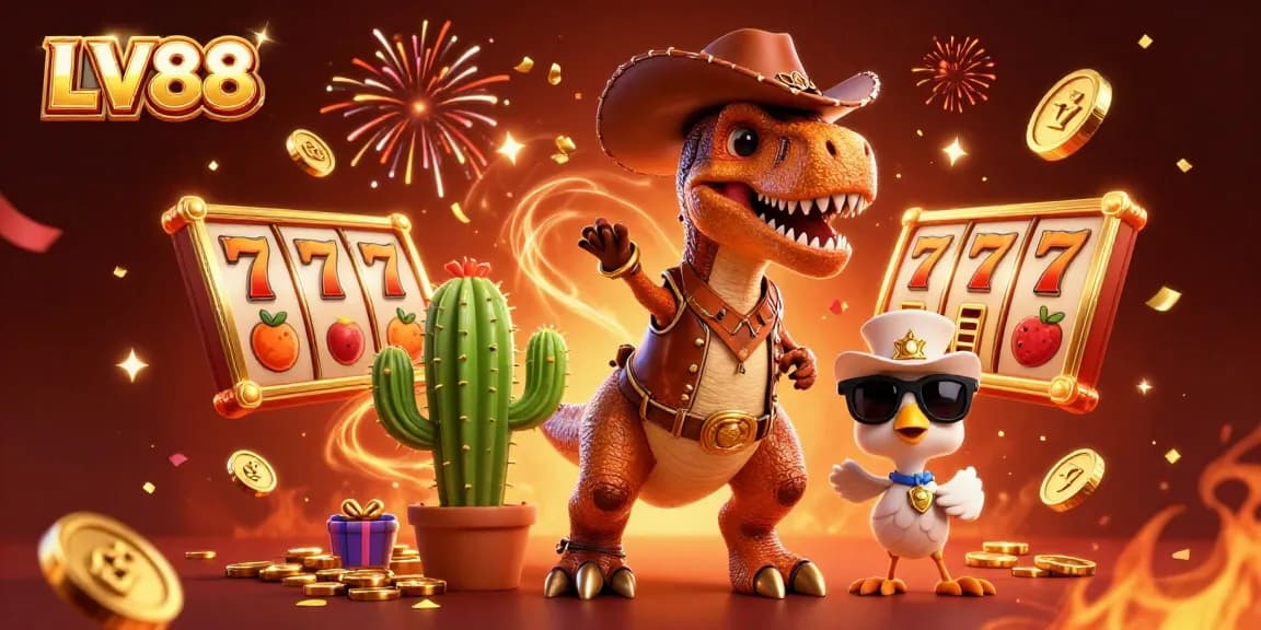 Join the fun at LV88 with a vibrant casino scene featuring exciting slot elements.