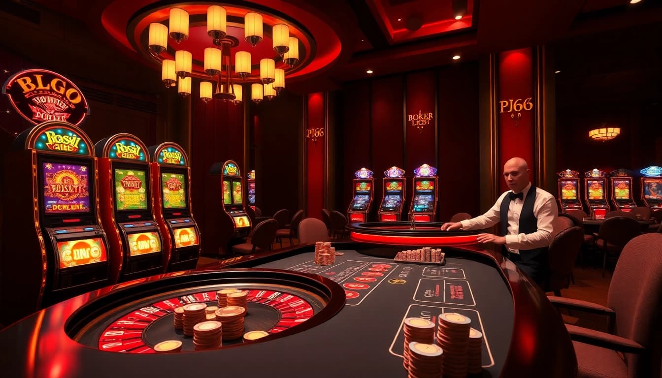 Gambling excitement at https://rr88k1.com/ with lively casino tables and slot machines.
