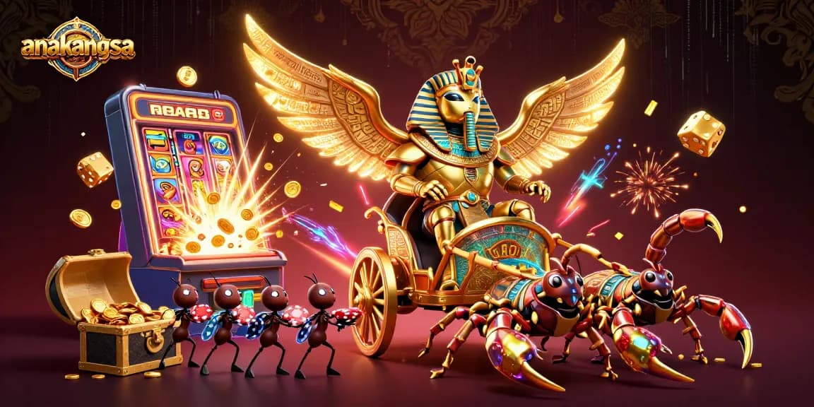 Play slots with excitement and strategy at anakangsa's dynamic 3D casino illustration.